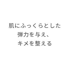 肌にふっくらとした 弾力を与え、キメを整える