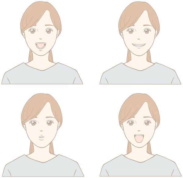 あいうえお体操する女性のイラスト