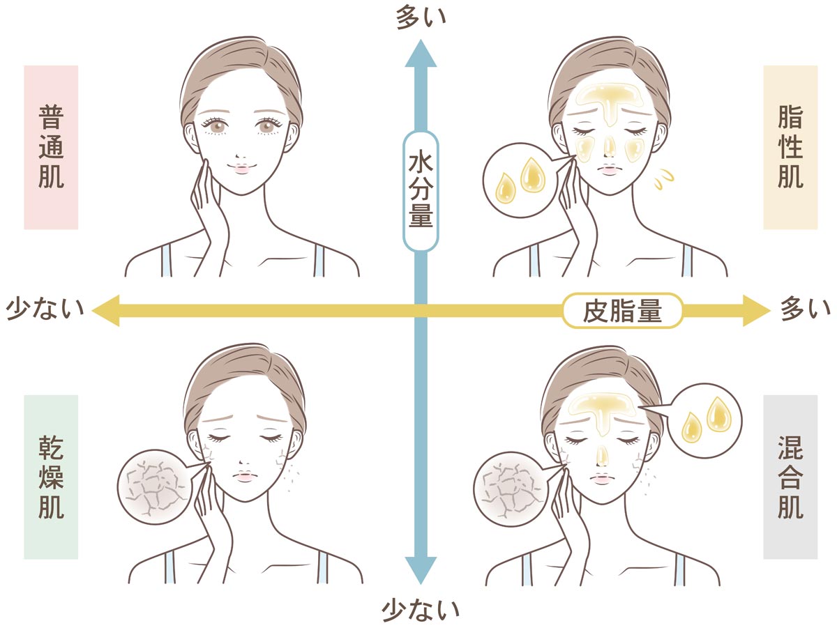 肌質チェック表のイラスト図